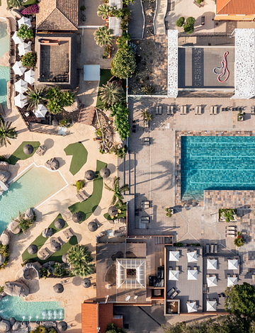 Le Brasilia campsite, l\'Archipel water park, aerial view