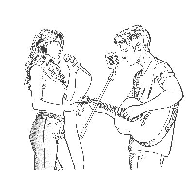 Una cantante y guitarrista