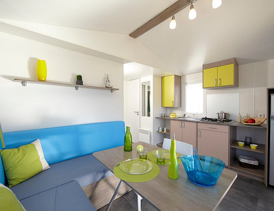 Campsite Les 2 Etangs - Mobil home Standard 6p - living room