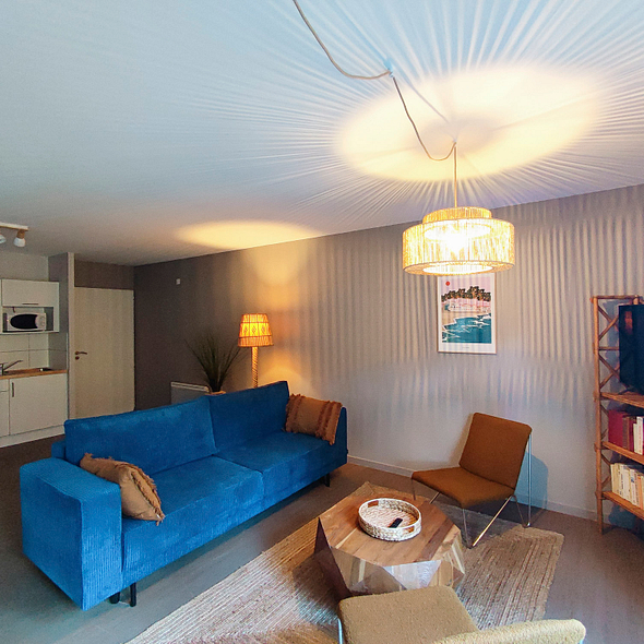 Camping Les 2 Etangs - Appartement Premium 6p - Salon