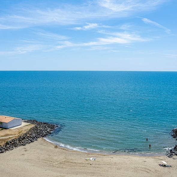 Camping Californie Plage - La plage - Vue aérienne de la plage du camping