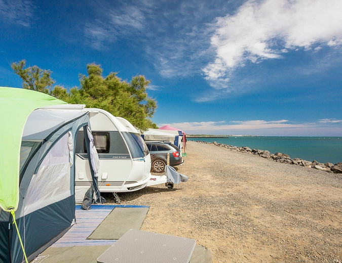Camping Californie Plage - Hébergements - Emplacement vue mer - Emplacement en bord de mer