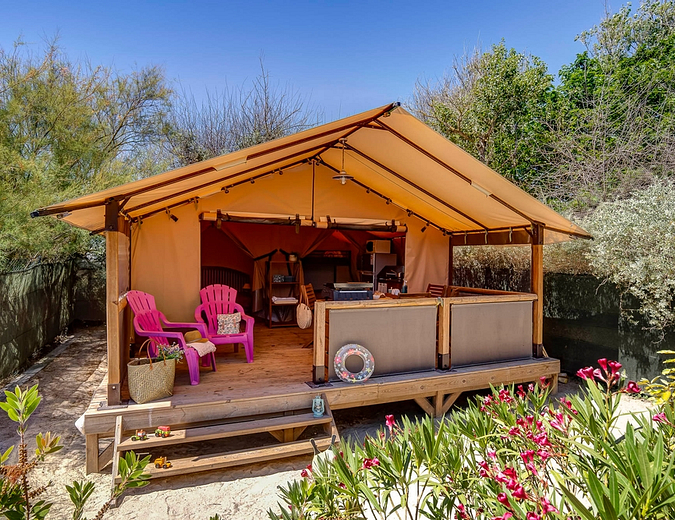 Camping Californie Plage - Hébergements - Lodge Walibou 5 personnes Confort - vue de la location