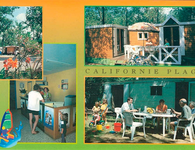 Campingplatz Californie Plage - Postkarte des Campingplatzes in den 80er Jahren