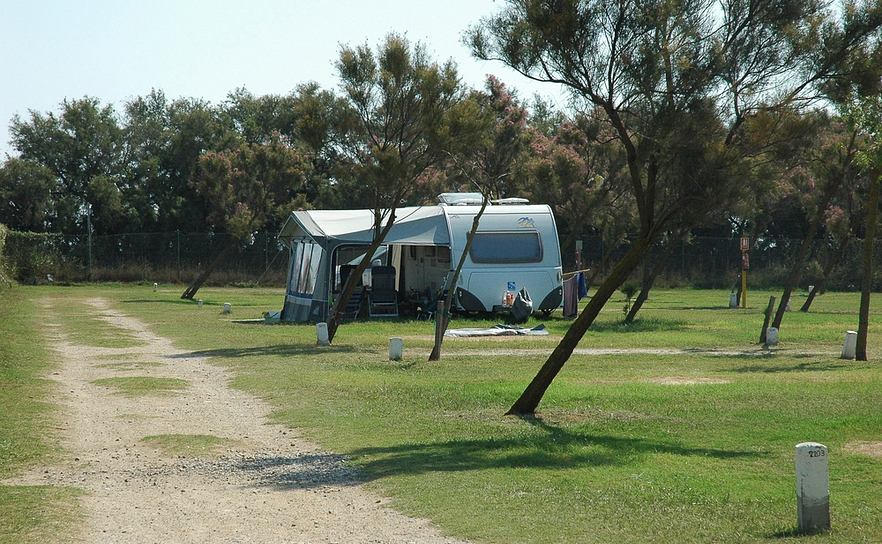 Camping Amfora - Emplacement 70m² - Vue de l\'emplacement